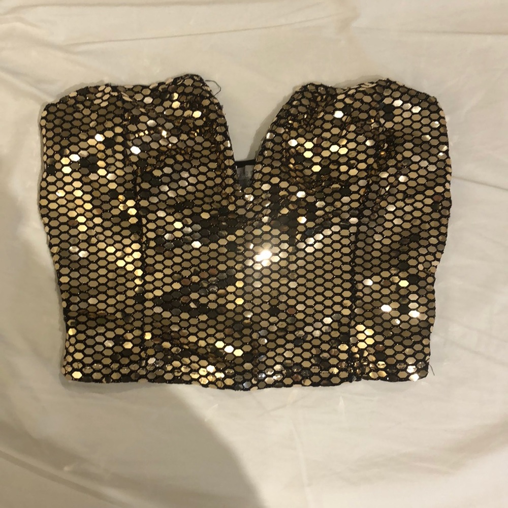 Gold crop top